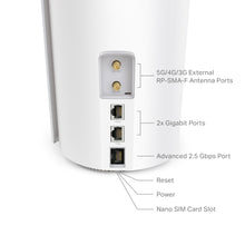 Charger l'image dans la galerie, TP-Link Deco X50 5G LTE WiFi 6 AX3000 Routeur 3 RJ45 2 connecteurs RP-SMA pour antenne externe