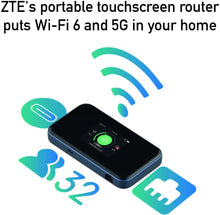 Charger l'image dans la galerie, ZTE MU5001 Noir Hotspot Galet 5G 4G Catégorie 22 WiFi 6 batterie 4500mAh avec charge rapide