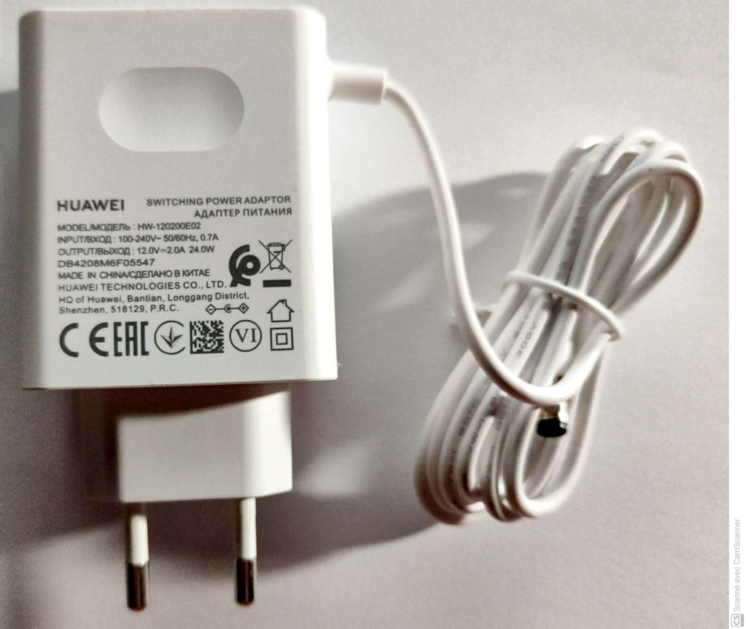 Huawei HW-120200E02 Chargeur Secteur Alimentation électrique 12V 2A Prise Européenne 2 Broches pour tout type de routeur