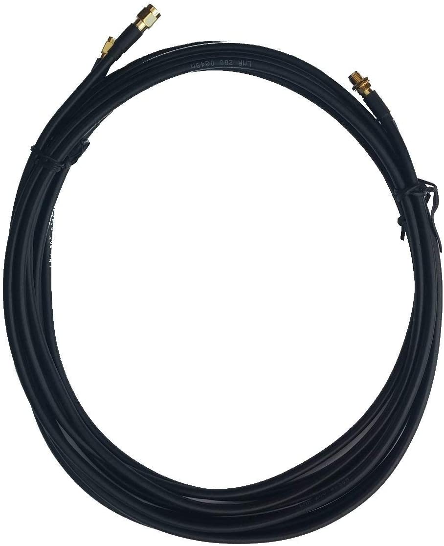 SMA Femelle à SMA Mâle Rallonge Câble 2 x 20m ALSR200 Noir pour antenne Externe et routeur 4G LTE 5G MIMO